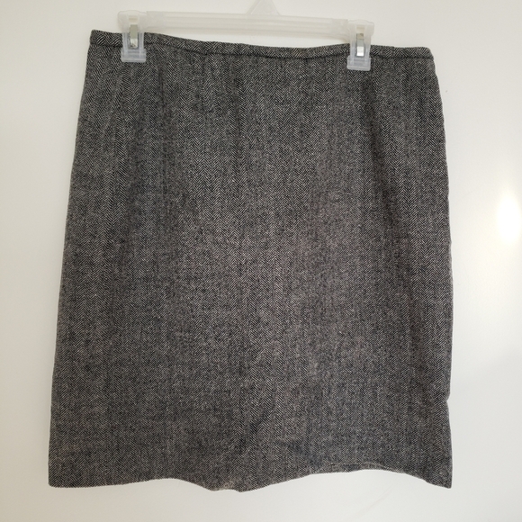 Style & Co. Tweed Houndstooth Wool Skirt Charcoal - Picture 1 of 7